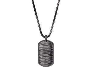 4068222712954 - Kette mit Anhänger FIRETTI Schmuck Geschenk Edelstahl Halsschmuck Halskette Dog Tag Crag Fels Halsketten Gr Edelstahl Länge 52 cm schwarz (antikfarben schwarz) Damen Ketten mit Anhänger