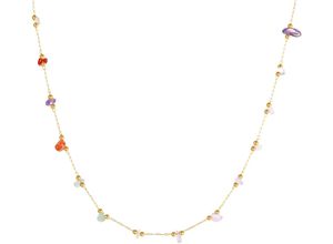 4068222713982 - Collierkettchen FIRETTI Schmuck Geschenk Edelstahl Halsschmuck Halskette Edelstein Halsketten Gr Edelstahl Länge 45 cm bunt (gelbgoldfarbenflieder lavendel kristallweiß grün) Damen mit Naturstein