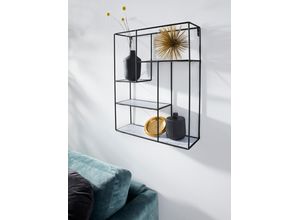 4068222722847 - Deko-Wandregal ANDAS Regale Gr B H T 40 cm x 50 cm x 125 cm 5 St schwarz mit Marmor-Optik