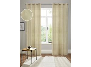 4068222729907 - Gardine ANDAS Tursik Gr 1 beige (cream) Gardinen 145cm Ösen 140cm Polyester Blickdicht Leinenlook Polyester B140cm H145cm