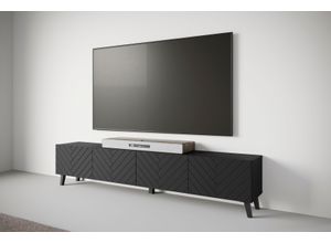 4068222739906 - Lowboard INOSIGN LOWBOARD PHUKET Sideboards Gr B H T 190 cm x 39 cm x 32 cm schwarz (graphite matt graphite matt mdf) TV-Board mit Strukturfront grifflose Breite 190 cm