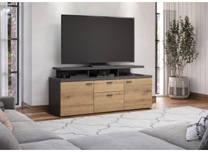 4068222765646 - TV-Board INOSIGN Messina Sideboards Gr B H T 151 cm x 66 cm x 47 cm 1 St grau (grau matt und eichefarben) Lowboard mit TV-Aufsatz - Für Fernseher bis zu 60 Zoll