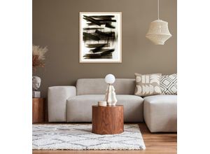 4068222844624 - Bild mit Rahmen LEGER HOME BY LENA GERCKE Mila Bilder Gr B H T 50 cm x 70 cm x 2 cm Abstrakt-Abstrakte-Art Hochformat-Querformat 1 St beige Premium Poster mit Naturholzrahmen