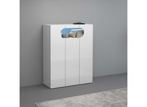 4068223034192 - INOSIGN Schuhschrank »RealSchuhschrankSchuhkommodeSchuhregalBreite 90 cm« komplett Hochglanz lackiert 3 Türen mit offenem Fach in ovaler Form 4068223034192 - INOSIGN Schuhschrank »RealSchuhschrankSchuhkommodeSchuhregalBreite 90 cm« komplett Hochglanz lackiert 3 Türen mit offenem Fach in ovaler Form