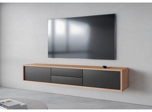 4068223036462 - Lowboard INOSIGN Frida Sideboards Gr B H T 180 cm x 32 cm x 36 cm eiche anthrazit grau (eiche anthrazit) Hängend oder stehend montierbar