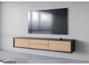 4068223036509 - Lowboard INOSIGN Frida Sideboards Gr B H T 180 cm x 32 cm x 36 cm anthrazit eiche grau (anthrazit eiche) Hängend oder stehend montierbar