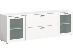 4068223081929 - Lowboard INOSIGN Onex Breite 180 cm mit Glastüren vielseitig einsetzbar Sideboards Gr B H T 180 cm x 62 cm x 37 cm 2 St weiß in verschiedenen Farben TV-Schrank Kommode TV-Möbel