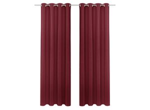 4068223282111 - Gardine MY HOME SOLA Gr 1 rot (dunkelrot) B130cm H145cm Polyester Polyester Gardinen Schal einfarbig Verdunkelung Überbreite 1er 2er Set Gardinen