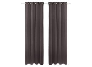 4068223282142 - Gardine MY HOME SOLA Gr 1 grau (graphit) B130cm H145cm Polyester Polyester Gardinen Schal einfarbig Verdunkelung Überbreite 1er 2er Set Gardinen