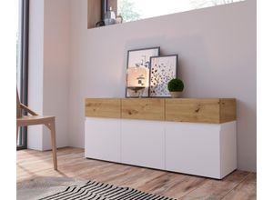 4068223313297 - Lowboard INOSIGN Rimini Sideboards Gr B H T 1349 cm x 59 cm x 40 cm 3 St braun (alpinweiß artisan eiche) Breite 135 cm