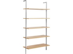 4068223325047 - Ablageregal Aninnar beige (naturfarben) B90cm H175cm T35cm FSC-zertifizierter Holzwerkstoff LEGER HOME BY LENA GERCKE Regale Wandregal Standregal Bücherregal fünf Einlegeböden aus Eschenholzfurnier Gestell aus Edelstahl