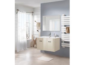 4068223454334 - Badspiegel WELLTIME Florenz beige (kaschmir) B80cm H60cm T18cm MDF Spiegel in drei Breiten (60cm80cm100cm)