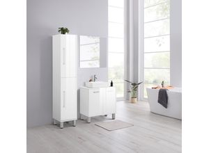 4068223454341 - Badspiegel WELLTIME Florenz weiß B60cm H60cm T18cm MDF Spiegel in drei Breiten (60cm80cm100cm)