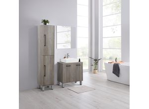 4068223454358 - Badspiegel WELLTIME Florenz grau B60cm H60cm T18cm MDF Spiegel in drei Breiten (60cm80cm100cm) 4068223454358 - Badspiegel WELLTIME Florenz grau B60cm H60cm T18cm MDF Spiegel in drei Breiten (60cm80cm100cm)