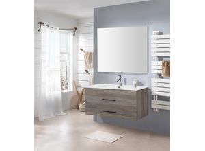 4068223454419 - Badspiegel WELLTIME Florenz grau B100cm H60cm T18cm MDF Spiegel in drei Breiten (60cm80cm100cm) 4068223454419 - Badspiegel WELLTIME Florenz grau B100cm H60cm T18cm MDF Spiegel in drei Breiten (60cm80cm100cm)