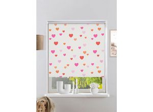4068223559954 - Rollo LÜTTENHÜTT HEART Gr 3 orange (orange pink) B60cm H150cm Polyester Rollos Fixmaß Klemmfix Herzen Kinderrollo -NEUHEIT