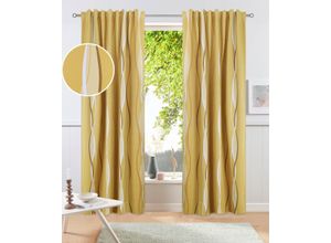 4068223589487 - my home Vorhang »Dimona Blackout« (1 St) einseitig mit Wellenmotiv bedruckt