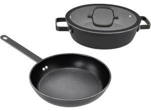 4068223884940 - Pfannen-Set »ALU PRO« Aluminium (Set 3 tlg 1x Pfanne 24 cm 1x Servierpfanne 28 cm) Profi Pfannen mit Antihaftbeschichtung für alle Herdarten Induktion