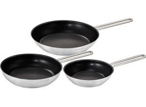 4068223885084 - Pfannen-Set »DAILY« Edelstahl 18 10 (Set 3 tlg 1x Pfanne Ø 20 cm 24 cm und 28 cm) Bratpfannen mit Antihaftbeschichtung für alle Herdarten Induktion