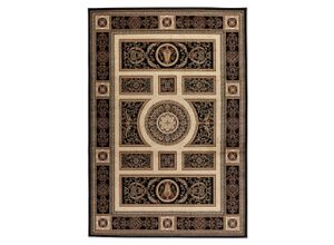 4068226004772 - Teppich Guzara Teppiche Gr B L 160 cm x 235 cm 8 mm 1 St schwarz (schwarzcreme) Orientalische Muster Orient Teppich Kurzflor weich Schlafzimmer Esszimmer Wohnzimmer