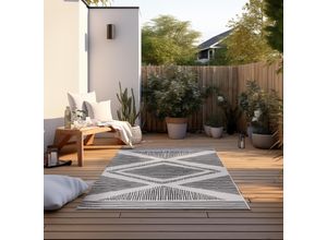 4068226005694 - Teppich ELLE DECORATION Rhombus In- und Outdoor Teppiche Gr B L 200 cm x 290 cm 5 mm 1 St schwarz Moderne Teppiche Flachgewebe In-& Outdoor Modern Wendeteppich Balkon Wohnzimmer