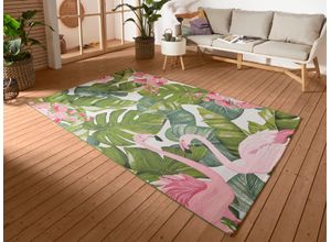 4068226006486 - Outdoorteppich HANSE HOME Tropical Flamingo Teppiche Gr B L 240 cm x 340 cm 3 mm 1 St bunt Esszimmerteppiche In-& Outdoor Teppich Wetterfest Balkon Garten Wohnzimmer Floral