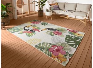 4068226006547 - Outdoorteppich HANSE HOME Tropical Dream Teppiche Gr B L 240 cm x 340 cm 3 mm 1 St bunt (cremebunt) Esszimmerteppiche In-& Outdoor Teppich Wetterfest Balkon Garten Wohnzimmer Floral