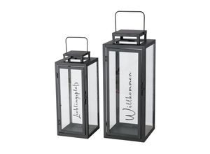 4068244572567 - BOLTZE Laterne »Berlin 2-teilig 40 cm 50 cm Schwarz« (2 St Laterne klein 16 x 16 x 40 cm Laterne gross 20 x 20 x 50 cm)