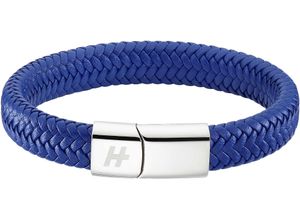 4068351011423 - Lederarmband Schmuck Geschenk Armschmuck Edelstahl blau Armbänder Gr Edelstahl-Leder blau (edelstahlfarben blau) Damen