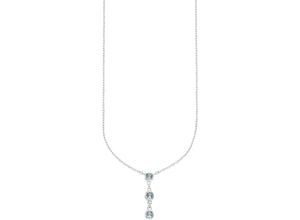 4068351011829 - Kette mit Anhänger Schmuck Geschenk Silberkette Anhänger Halsketten Gr Silber 925 (Sterlingsilber) Länge 47 cm Breite 09 mm silberfarben (silberfarben hellblau) Damen mit Zirkonia (synth)