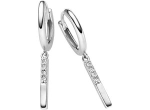 4068351011881 - Paar Creolen Schmuck Geschenk Creole mit Stäbchen Zikonia Ohrringe Gr Silber 925 (Sterlingsilber) silberfarben (silberfarben kristallweiß kristallweiß) Damen mit Zirkonia (synth)