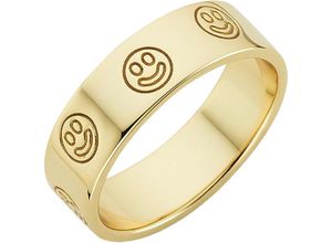 4068351011959 - Fingerring KANGAROOS Schmuck Geschenk Silber 925 Damenring Smiley Lächeln Happy K0063R Fingerringe Gr 53 Silber 925 (Sterlingsilber) 6 mm goldfarben (gelbgoldfarben) Damen Exklusiv bei uns