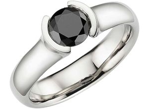 4068351013267 - Fingerring Schmuck Geschenk Silber 925 Ring mit Zirkonia Fingerringe Gr 53 Silber 925 (Sterlingsilber) 49 mm silberfarben (silberfarben schwarz schwarz) Damen mit Zirkonia (synth)