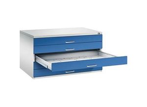 4068427255904 - CP 7200 Planschrank lichtgrau enzianblau 5 Schubladen 1350 x 960 x 760 cm