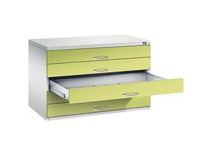 4068427316049 - CP 7100 Planschrank lichtgrau viridingrün 5 Schubladen 1100 x 765 x 760 cm