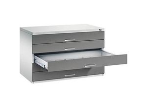 4068427436167 - CP 7100 Planschrank lichtgrau vulkangrau 5 Schubladen 1100 x 765 x 760 cm