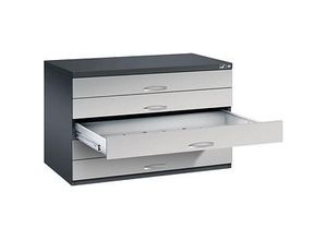 4068427436181 - CP 7100 Planschrank schwarzgrau weißaluminium 5 Schubladen 1100 x 765 x 760 cm 1 St