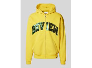 4068444065876 - Sweatjacke mit Label-Paillettenbesatz