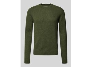 4068444353362 - Strickpullover aus Lammwolle mit Label-Stitching