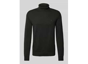 4068444427964 - Rollkragenpullover mit Woll-Anteil und Label-Stitching