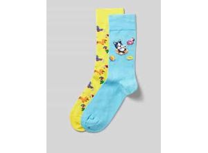 4068444720058 - Socken mit Motiv-Stitching im 2er-Pack