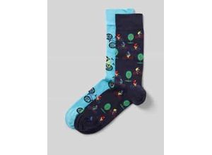 4068444720836 - Socken mit Motiv-Stitching im 2er-Pack