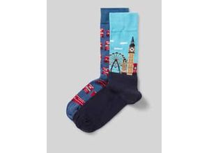 4068444720874 - Socken mit Motiv-Stitching im 2er-Pack