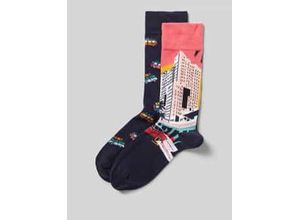 4068444723196 - Socken mit Motiv-Stitching im 2er-Pack