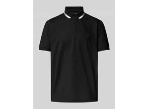 4068444935216 - Poloshirt mit kurzer Knopfleiste und Logo-Print