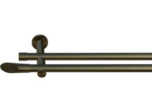 4068585007742 - Gardinenstange INDEKO Marbella Gardinenstangen Gr L 180 cm 1 St 2 läufig silberfarben (messing antik) Gardinenstangen nach Maß