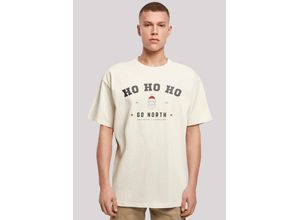 4068641033463 - T-Shirt Ho Ho Ho Santa Claus Weihnachten Weihnachten Geschenk Logo beige