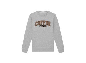 4068642594758 - Sweatshirt Weihnachten Coffee Weather Winter Holiday Herren Gr L grau (erdgrau) Obermaterial 85% Baumwolle 15% Polyester casual regular fit Rundhals Langarm ohne Bündchen Sweatshirts Premium Qualität