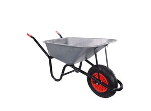 4068645000232 - GARMIO® Schubkarre 85 Liter bis 160 kg Garten Bauschubkarre Gummi-Luftreifen mit Felge - Wanne verzinkt