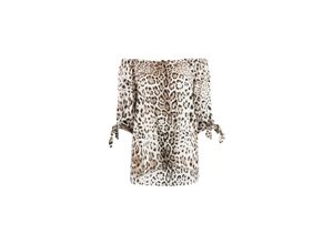 4068696053683 - Hailys Carmenshirt 3 4 V TP Lo44tty 7316 offwhite leo Animalprint Bunt - Gr XS